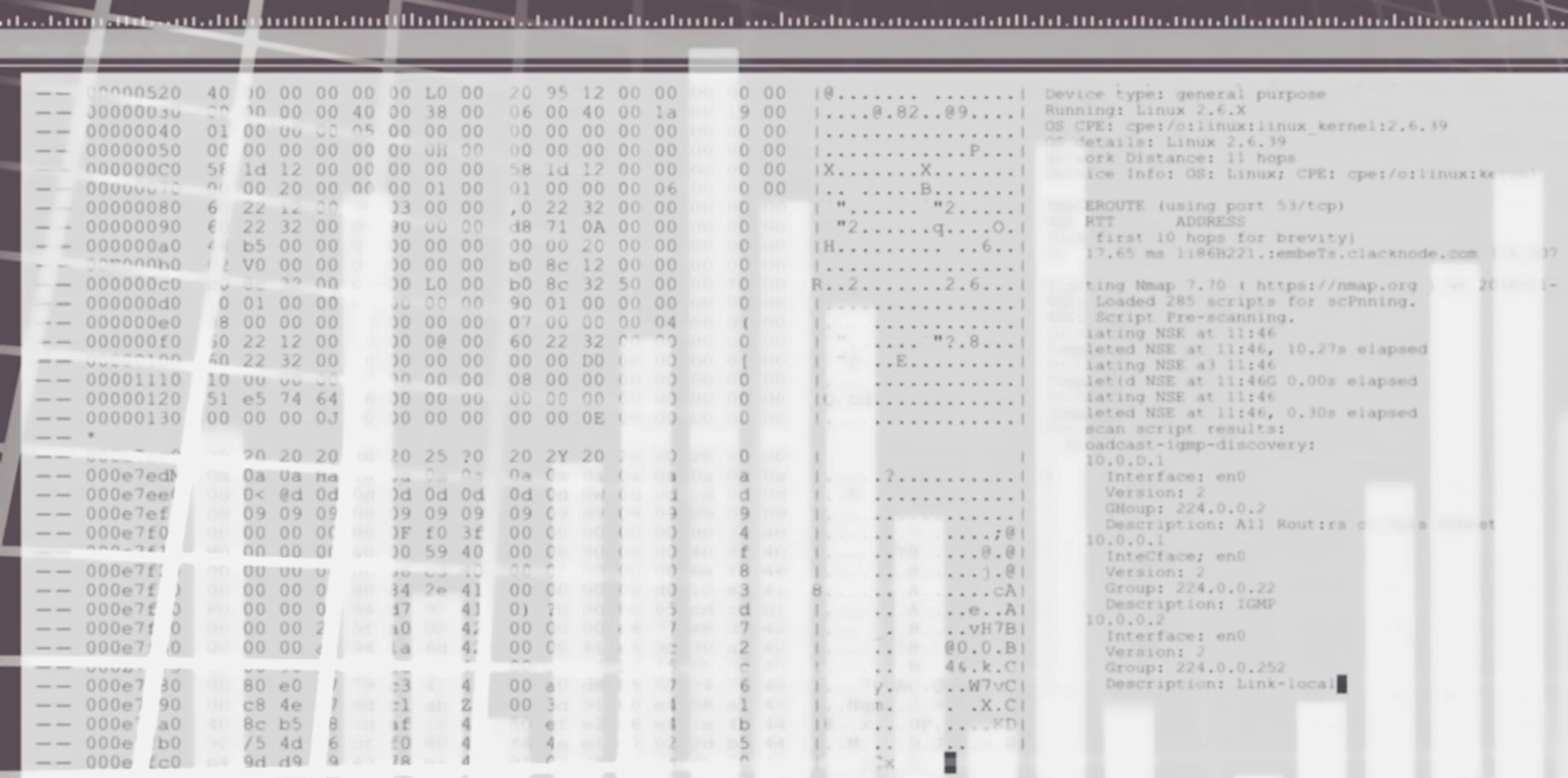 Software development workspace showing multiple monitors with code and application interfaces